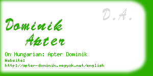 dominik apter business card